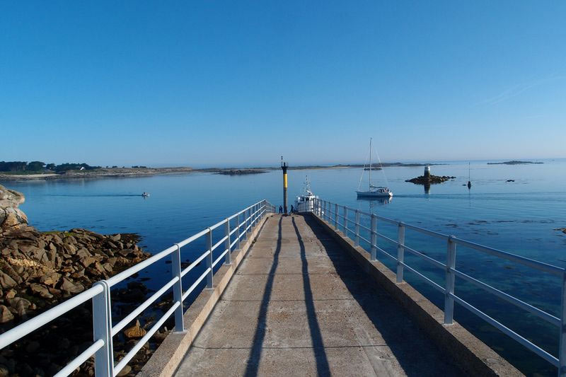 Estacade, Embarquement de Roscoff à mer basse pour île de Batz